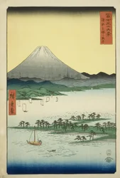 Plage de pins à Miho dans la province de Suruga, de la série "Trente-six vues du mont Fuji"