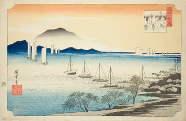 Voiles de retour à Yabase (Yabase no kihan), de la série "Huit vues d