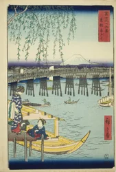 Pont de Ryogoku dans la capitale orientale, de la série "Trente-six vues du mont Fuji"
