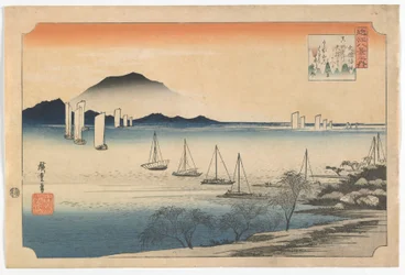 Voiliers retournant à Yabase, période Edo, début des années 1830