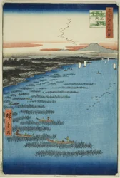 Côte de Samezu à Shinagawa Sud (Minami-Shinagawa Samezu kaigan), de la série "Cent vues célèbres d