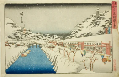 Neige au pont Akabane à Shiba, de la série "Lieux célèbres de la capitale orientale"