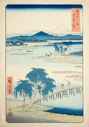 Rivière Tama dans la province de Musashi, de la série "Trente-six vues du mont Fuji"
