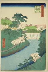 Le barrage sur la rivière Otonashi à Oji, communément appelé "La Grande Cascade", de la série "Cent vues célèbres d