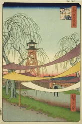 Les terrains de Hatsune à Bakuro-cho (Bakuro-cho Hatsune no Baba), de la série "Cent vues célèbres d