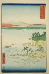 La mer à Miura dans la province de Sagami (Soshu Miura no kaijo), de la série "Trente-six vues du mont Fuji (Fuji sanjurokkei)"