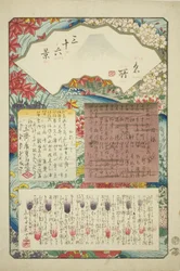 Page de titre de la série "Trente-six vues du mont Fuji"