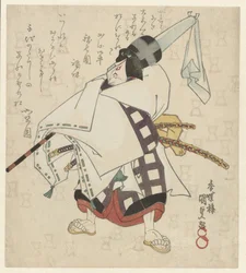 Homme avec un parasol enveloppé sur l