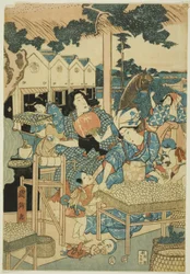 Grande prospérité à la ferme de la soie (Kaikoya Daihanjono Zu)