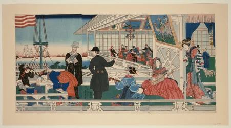 Un bâtiment mercantile américain à Yokohama (Yokohama ijin shokan no zu)