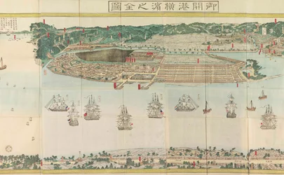 Vue panoramique de Yokohama, vers 1860
