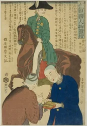 Russie et Chine (Roshia koku fu Nankin), de la série "Peuples des cinq nations (Gokakoku jinbutsu zue)"