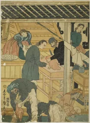 Salle de vente dans une boutique de marchand étranger à Yokohama