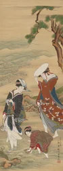 Deux Femmes et une Fille sur le Rivage