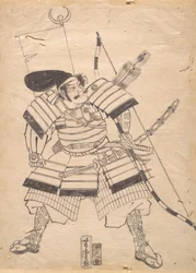 Dessin préparatoire pour une impression de guerrier, 19e siècle