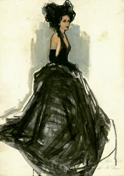 Une élégante dame en noir