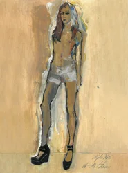 Femme nue expressive