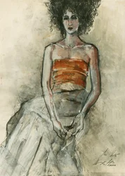 Femme aux cheveux bouclés, l