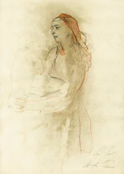 Femme nue pensive