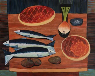 Nature morte avec pain et poisson, 2020