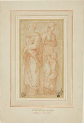Deux figures féminines avec un enfant