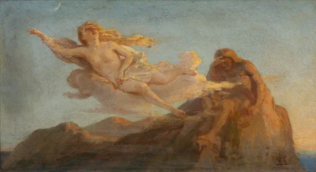 Nuage et falaise. Illustration du poème La Falaise de M. Lermontov