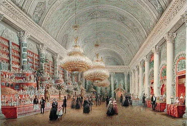 Bazar de charité dans la salle de banquet du Palais Yusupov