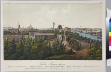 Vue panoramique de Sveaborg et Helsingfors (Feuille 1), par Sadovnikov, Vasily Semyonovich (1800-1879). Lithographie, aquarelle