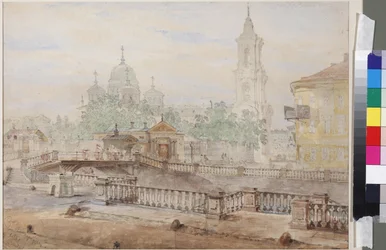 Le pont Voznesensky sur le canal Catherine, par Sadovnikov, Vasily Semyonovich (1800-1879). Aquarelle sur papier