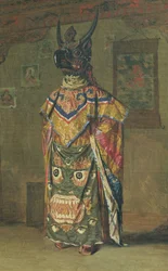 Lama bouddhiste pendant la fête au cloître de Pemionchi, 1874-76