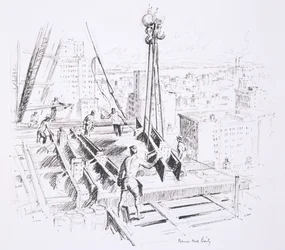 Poutres mobiles au 25e étage de l