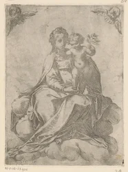 Marie avec enfant et rose