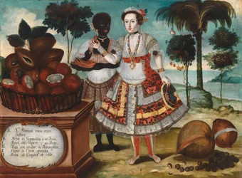 Noble femme avec son esclave noir, vers 1783