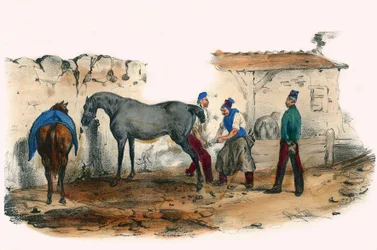 Le tentateur. Dans « Album Grotesque, Choix de Types Remarquables », illustrations par Victor Adam, Paris, vers 1850