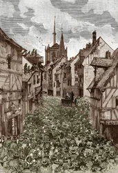 Affaire des possédés de Loudun (démons de Loudun) vers 1630 : chasse aux sorcières, le prêtre français Urbain Grandier (1590-1634) qui aurait fait un pacte avec le diable et accusé d