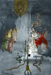 Grèce antique : « Représentation de la Pythie, prêtresse au temple d