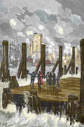 Siège de La Rochelle (1627-1628) : « Le cardinal de Richelieu (1585-1642) sur la digue de La Rochelle, pendant le siège de la ville, place d