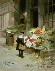 Petit garçon au marché