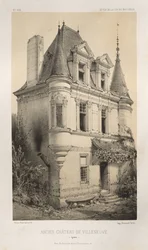 Architecture Pittoresque ou Monuments des XVeme et XVIeme Siecles: Chateaux De France des XV et XVI Siecles: Pl. 9, Ancien Chateau de Villeneuve (Yonne)