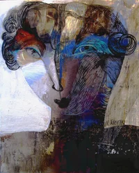 Art abstrait sur le visage
