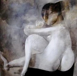 Nu assis (abstrait)