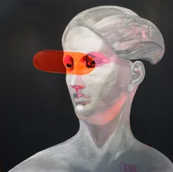 Portrait avec visière futuriste