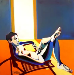 Un homme allongé au soleil