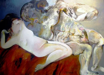 Étreinte sensuelle et abstraite