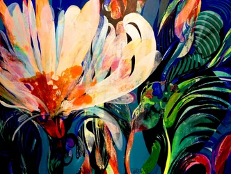 Fleurs abstraites aux couleurs vives