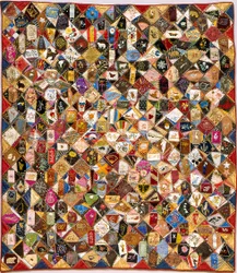 Patchwork fou (soie, coton, laine, lin, assemblé, brodé)