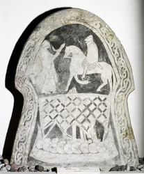 Pierre runique avec un cavalier