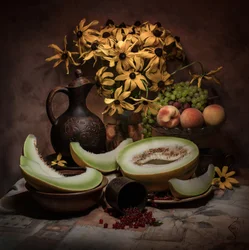Nature morte rustique sur le thème des récoltes