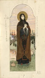 Sainte Euphrosyne de Polatsk Étude pour fresques dans la cathédrale Saint-Vladimir de Kiev, 1884-1889