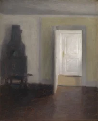 Intérieur avec un vieux poêle